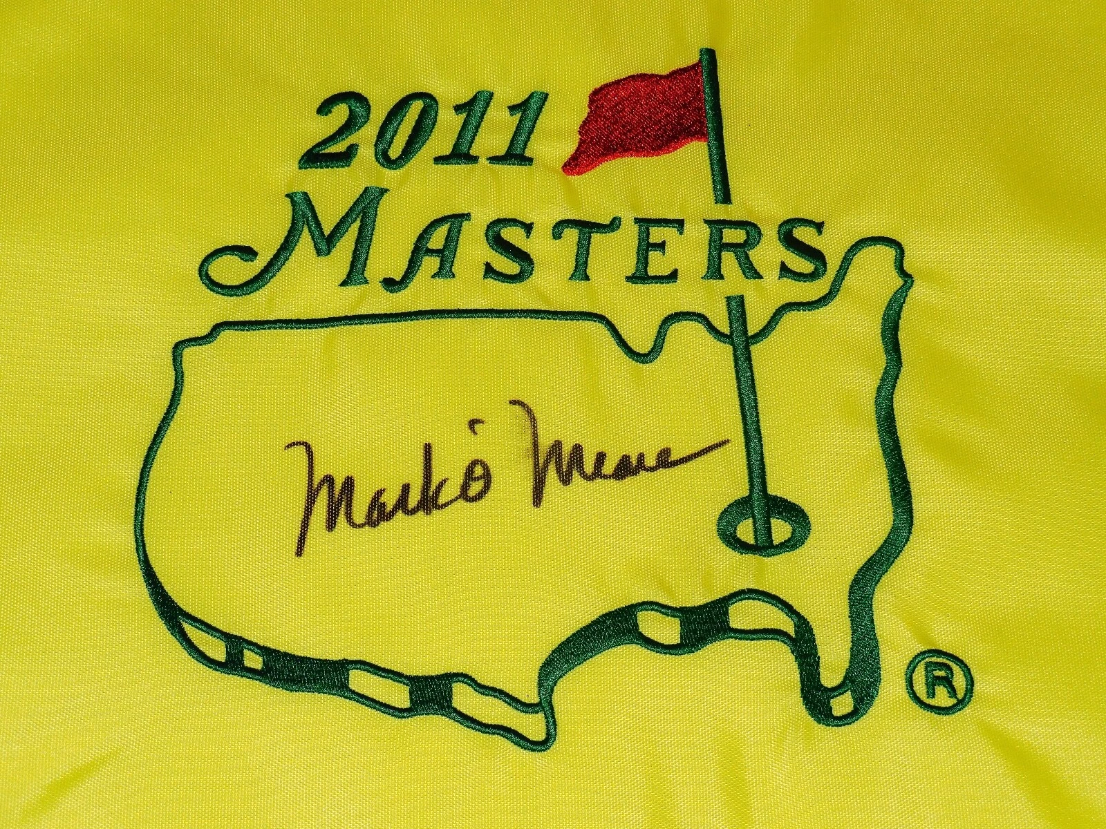 MARK O'MEARA AUTOGRAPHED MASTERS GOLF FLAG (1998 WINNER) - W/ COA!