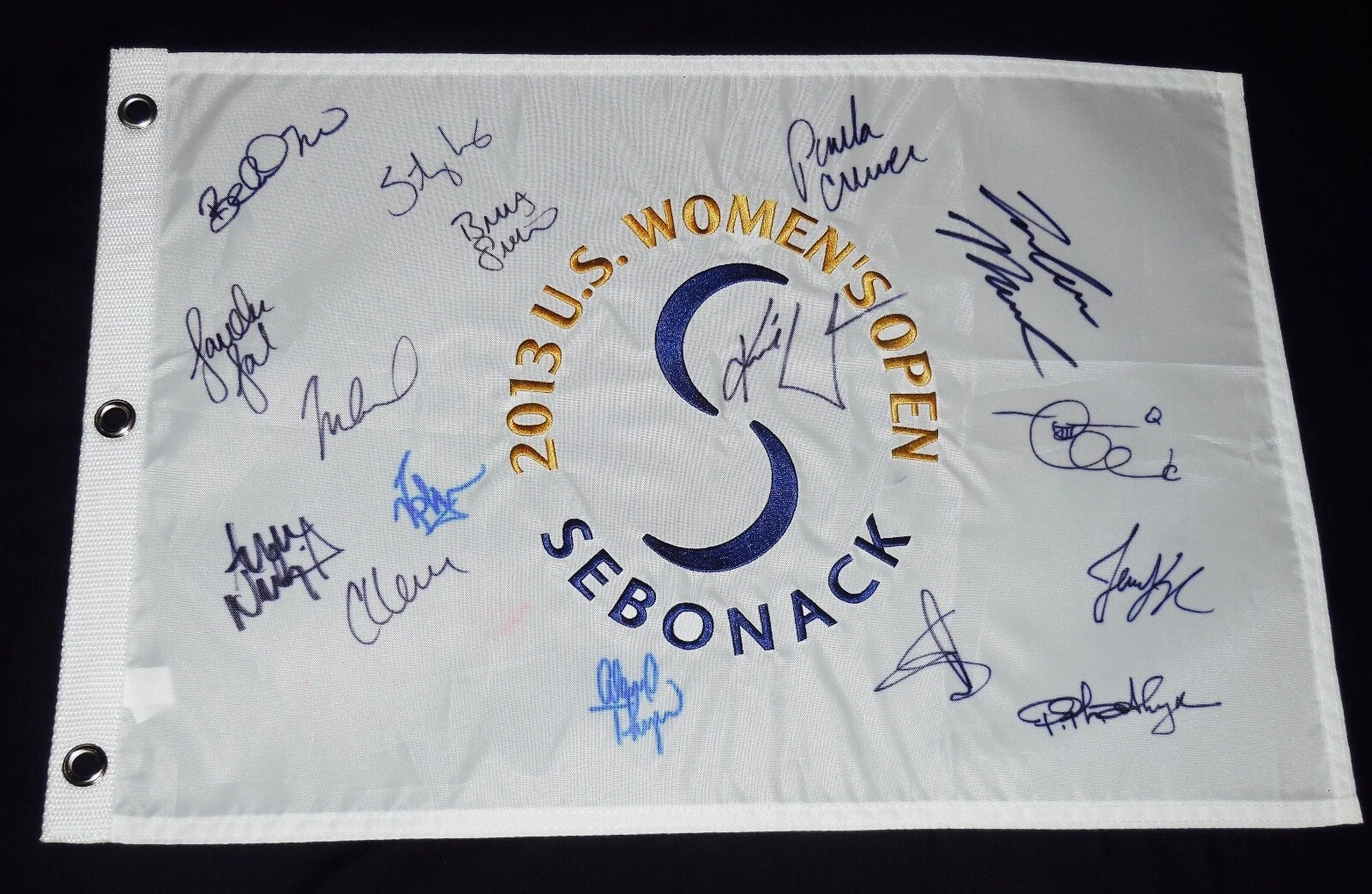 2013 US WOMAN OPEN AUTOGRAPHED GOLF FLAG - Michelle Wie, Inbee Park, Stacy Lewis