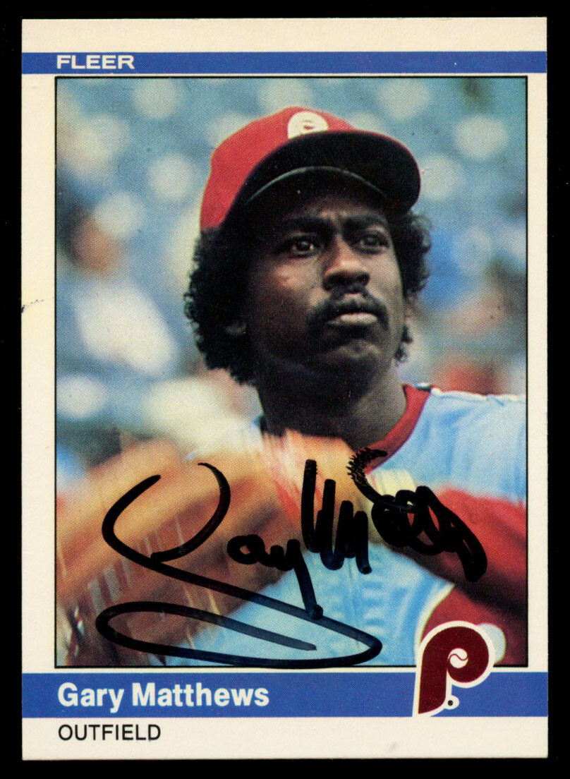 Gary Mattews #40 signed autograph auto 1984 Fleer Baseball Trading Card