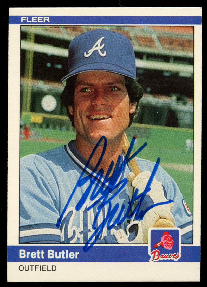 Brett Butler #173 signed autograph auto 1984 Fleer Baseball Trading Card