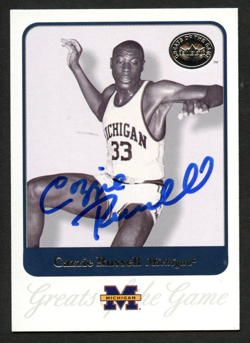 Cazzie Russell #11 signed autograph 2001 Fleer Basketball Greats of the Game