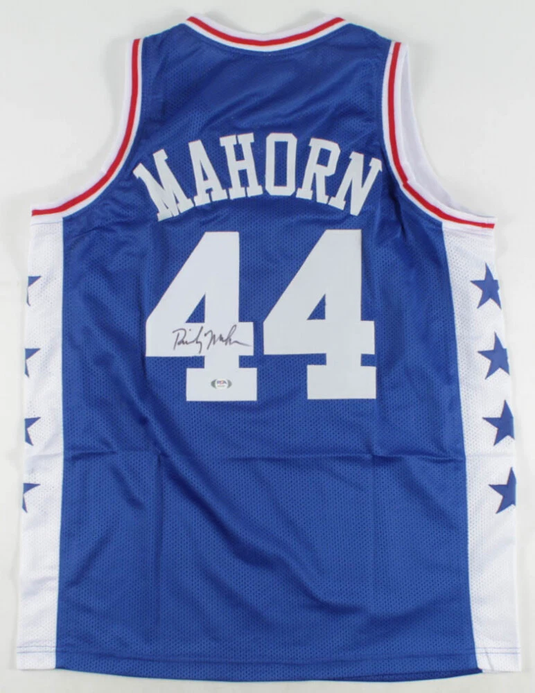 RICK MAHORN AUTOGRAPHED CUSTOM JERSEY (PHILADELPHIA 76'ERS) - PSA DNA!