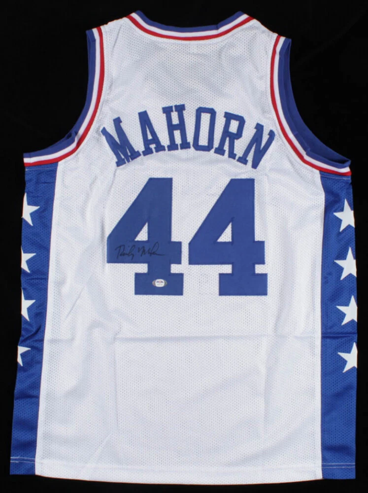 RICK MAHORN AUTOGRAPHED CUSTOM JERSEY (PHILADELPHIA 76'ERS) - PSA DNA!