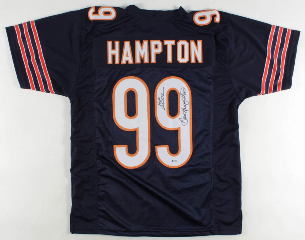 DAN HAMPTON AUTOGRAPHED CUSTOM JERSEY (CHICAGO BEARS) - BECKETT COA!