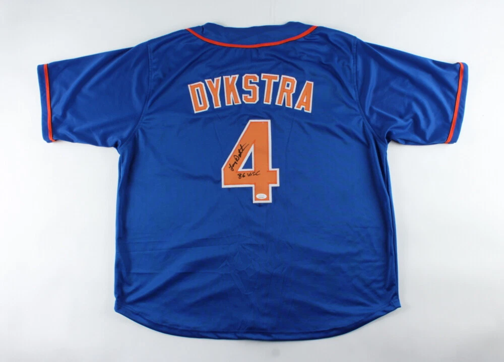 LENNY DYKSTRA AUTOGRAPHED CUSTOM JERSEY (NEW YORK METS) - JSA COA!