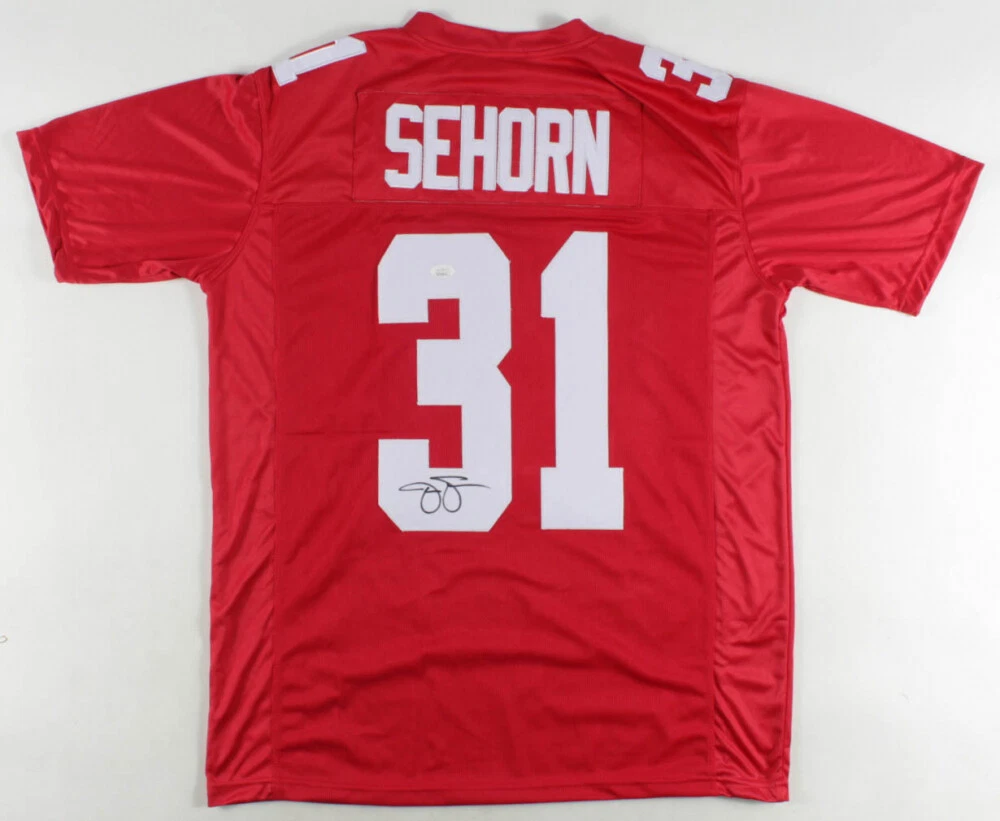 JASON SEHORN AUTOGRAPHED CUSTOM JERSEY (NEW YORK GIANTS) - JSA COA!