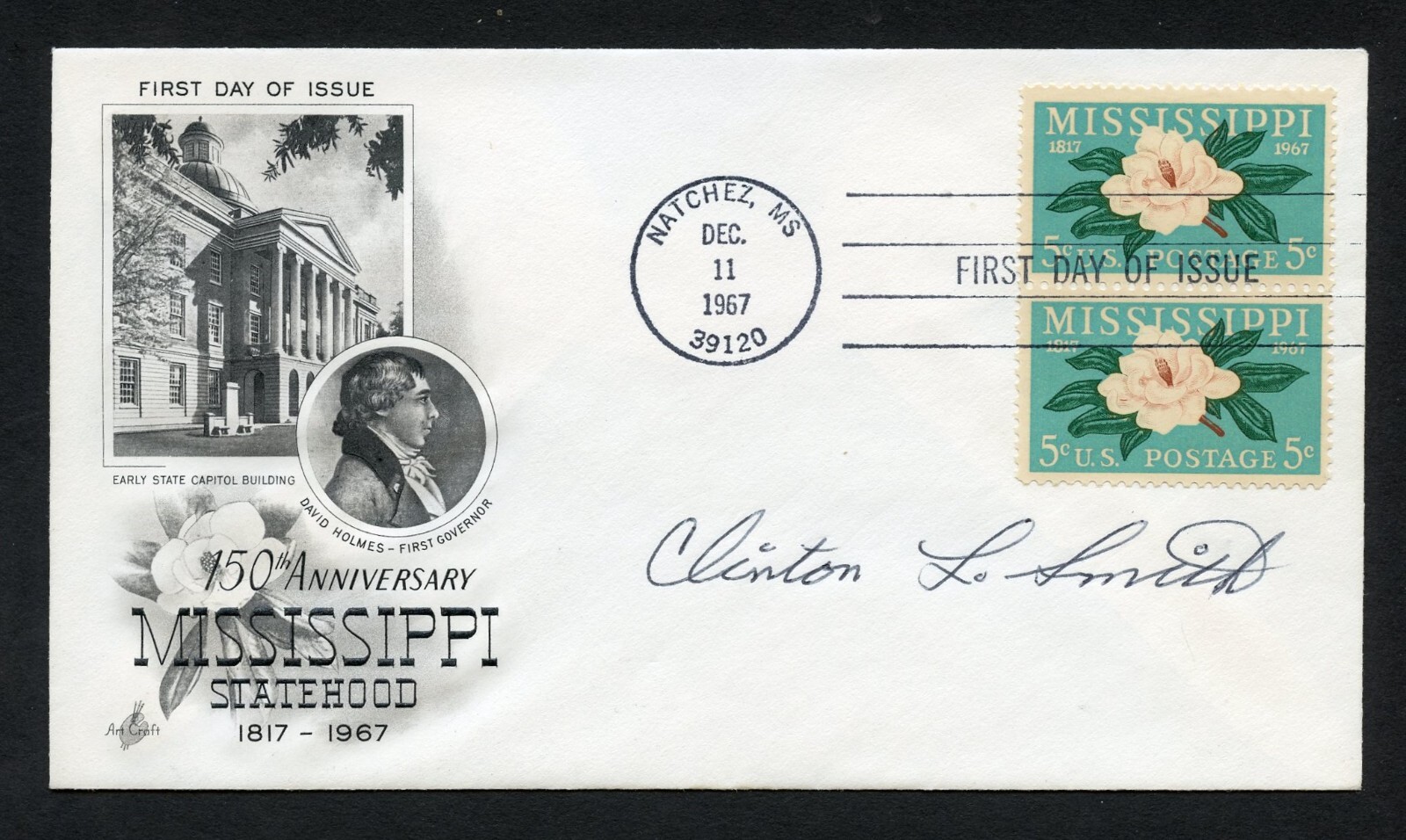 Clinton L. Smith d2004 signed autograph auto First Day Cover WWII USN