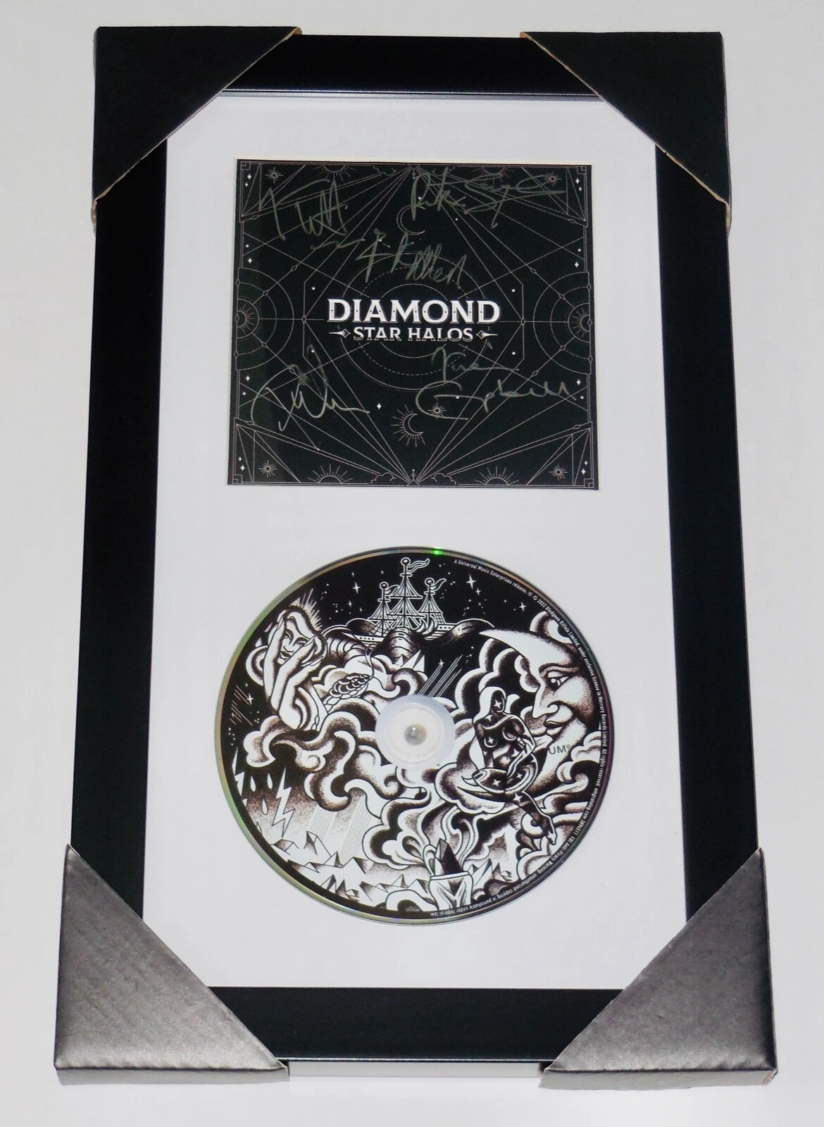 DEF LEPPARD AUTOGRAPHED CD COVER (FRAMED & MATTED) - Elliott, Savage, Allen, etc