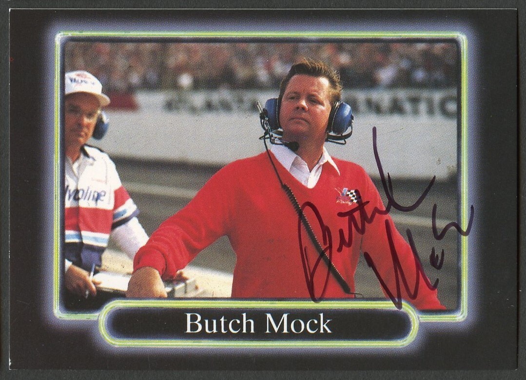 Butch Mock #144 signed autograph auto 1990 Maxx NASCAR Racing Trading Card