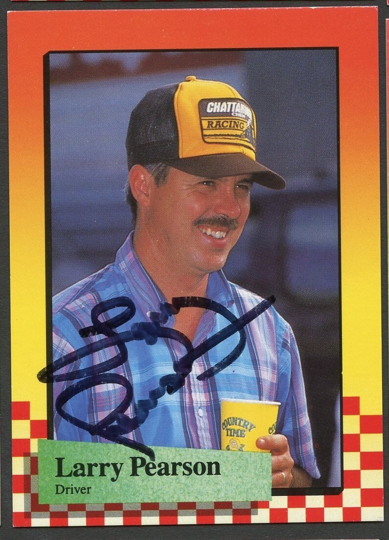 Larry Pearson #16 signed autograph auto 1989 Maxx NASCAR Racing Trading Card
