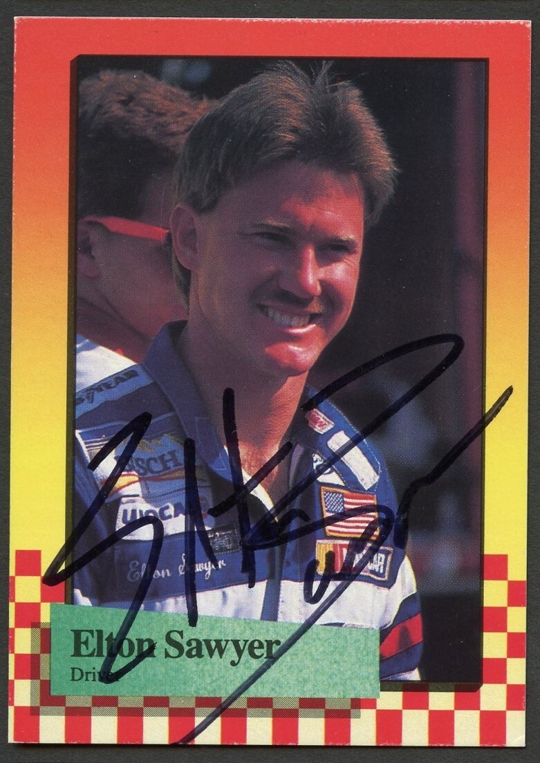 Elton Sawyer #175 signed autograph auto 1989 Maxx NASCAR Racing Trading Card