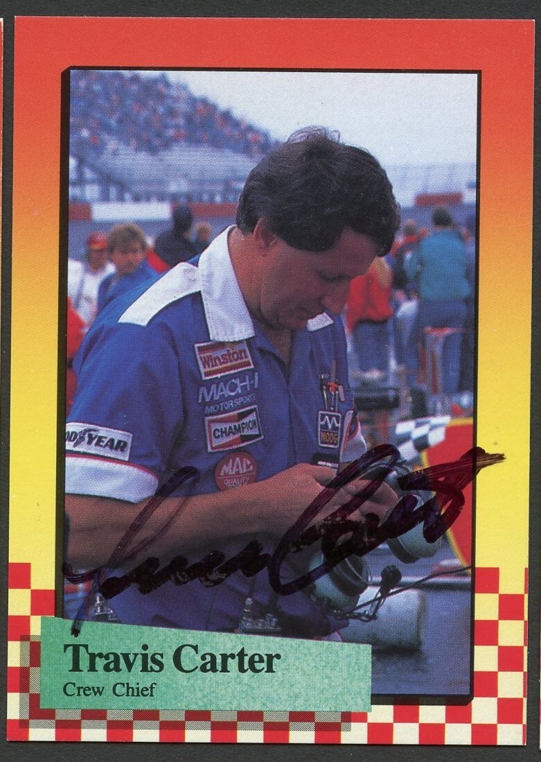 Travis Carter #24 signed autograph auto 1989 Maxx NASCAR Racing Trading Card