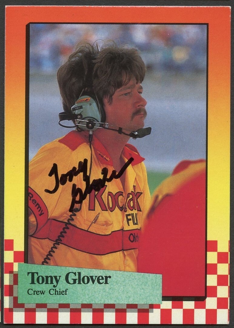 Tony Glover #35 signed autograph auto 1989 Maxx NASCAR Racing Trading Card