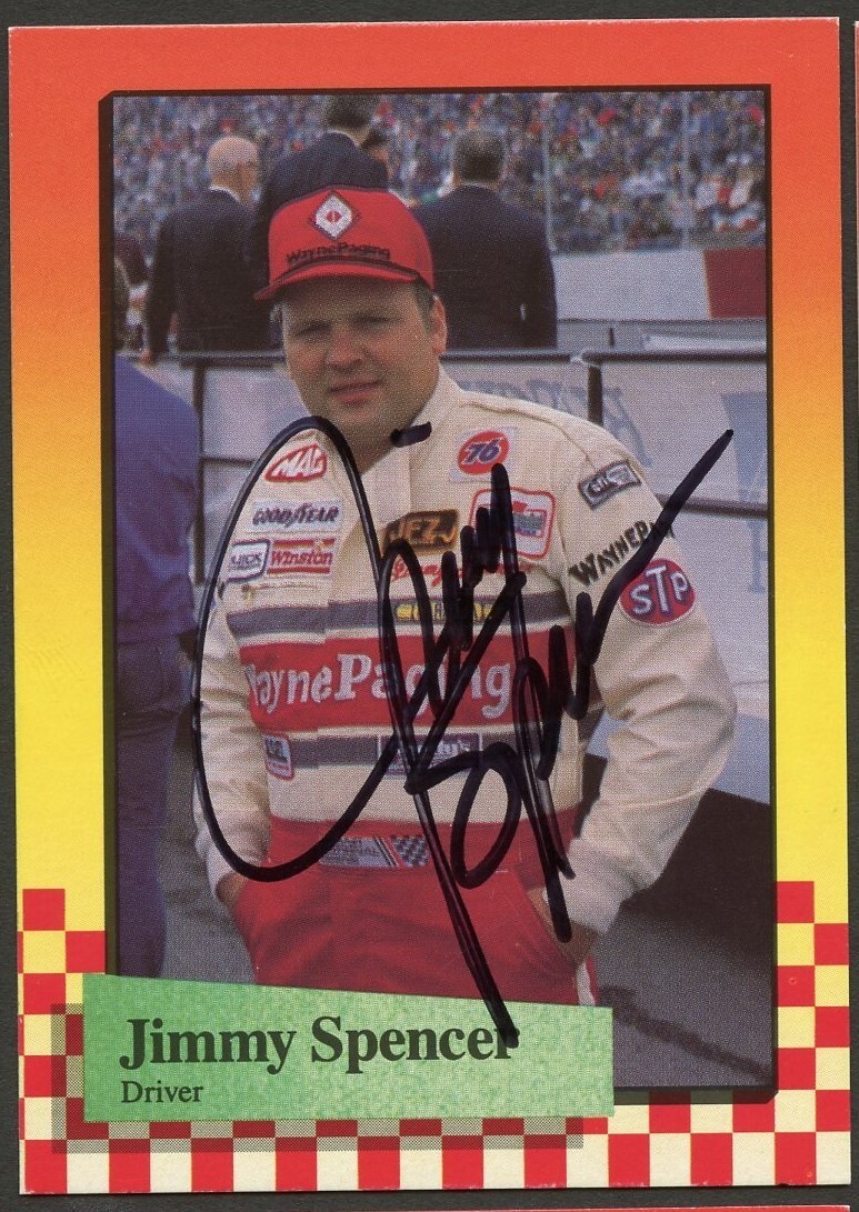 Jimmy Spencer #208 signed autograph auto 1989 Maxx NASCAR Racing Trading Card