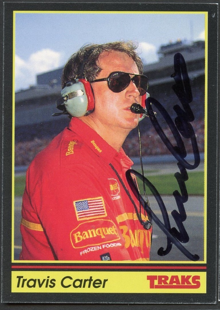 Travis Carter #69 signed autograph  auto 1991 Traks NASCAR Racing Trading Card