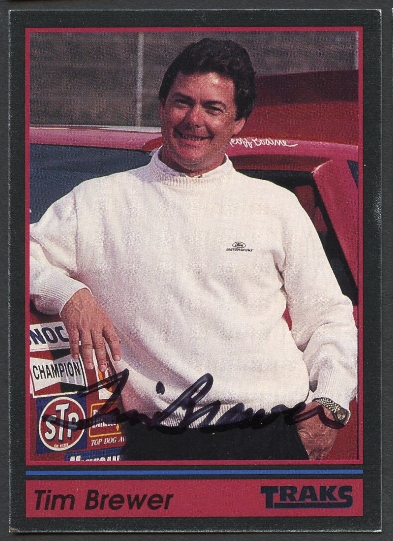Tim Brewer #140 signed autograph auto 1991 Traks NASCAR Racing Trading Card