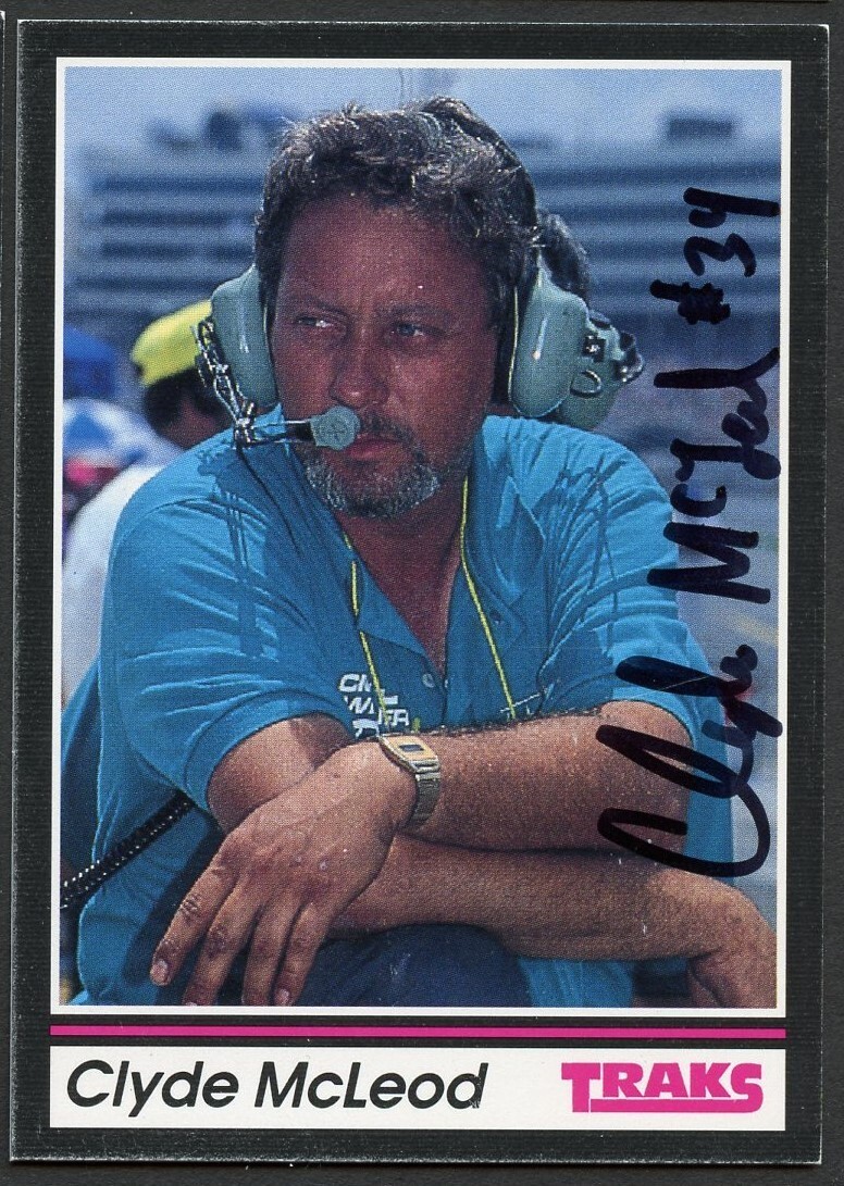 Clyde McLeod #182 signed autograph auto 1991 Traks NASCAR Racing Trading Card