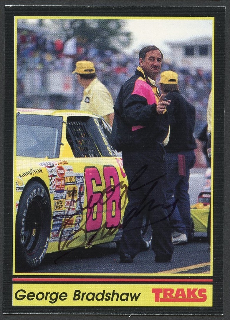 George Bradshaw #141 signed autograph auto 1991 Traks NASCAR Racing Trading Card