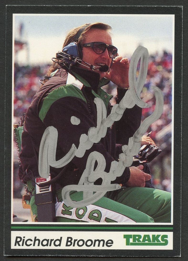 Richard Broome #91 signed autograph auto 1991 Traks NASCAR Racing Trading Card