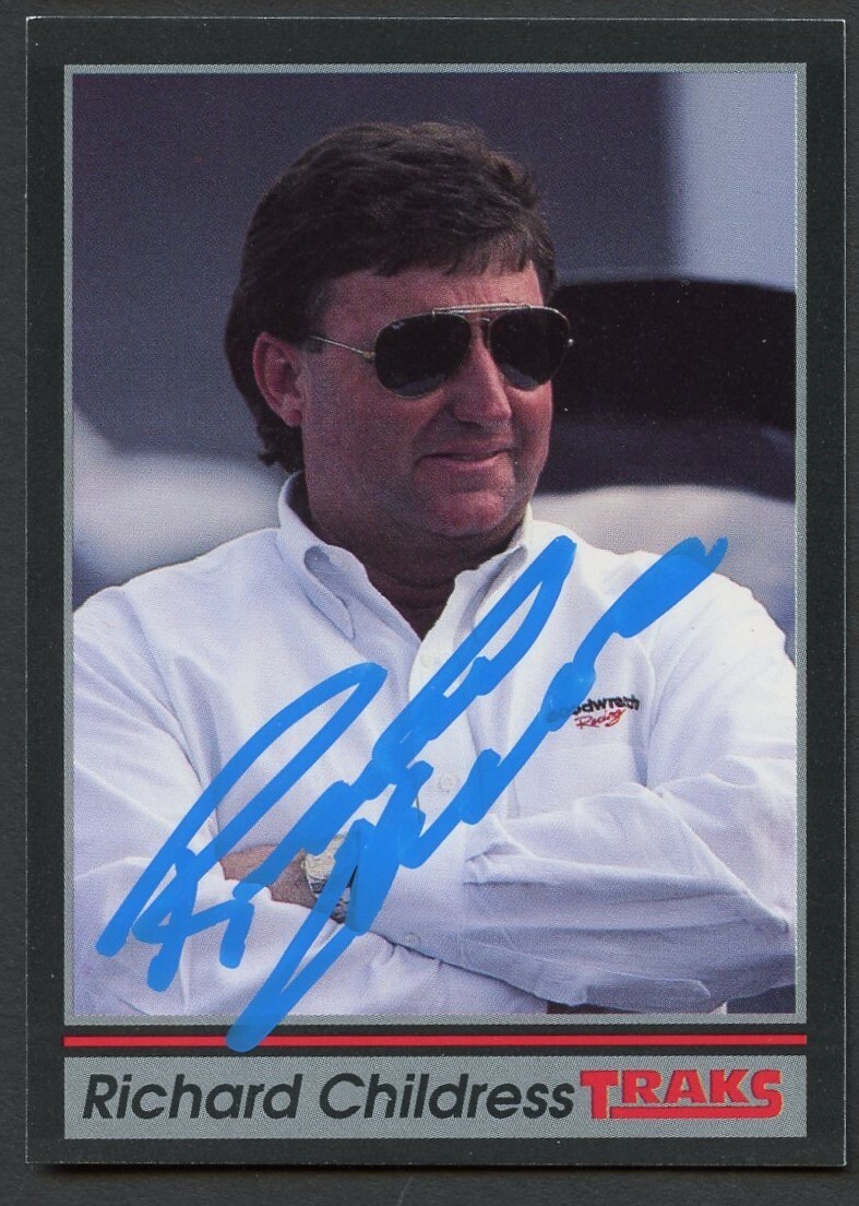 Richard Childress #54 signed autograph 1991 Traks NASCAR Racing Trading Card