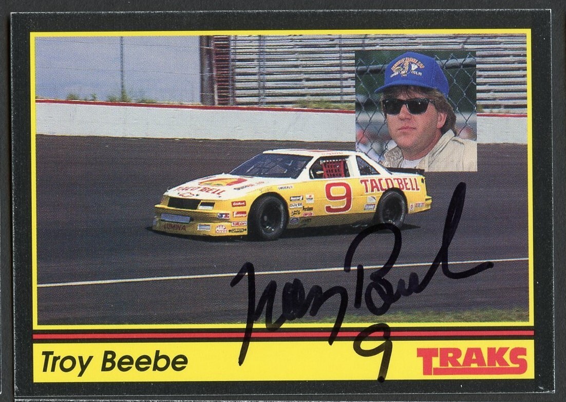 Troy Beebe #9 signed autograph auto 1991 Traks NASCAR Racing Trading Card