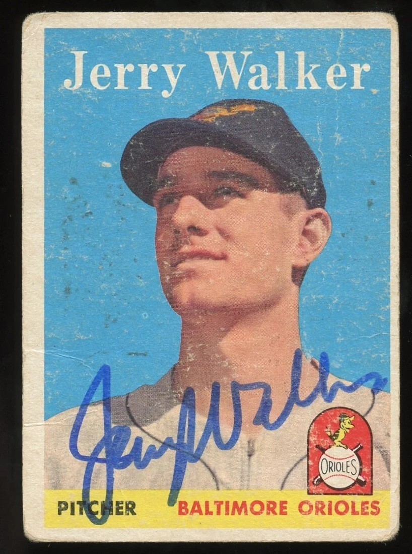 Jerry Walker #113 signed autograph auto 1958 Topps Baseball Trading Card