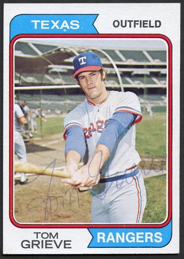 Tom Grieve #268 signed autograph auto 1974 Topps Baseball Trading Card
