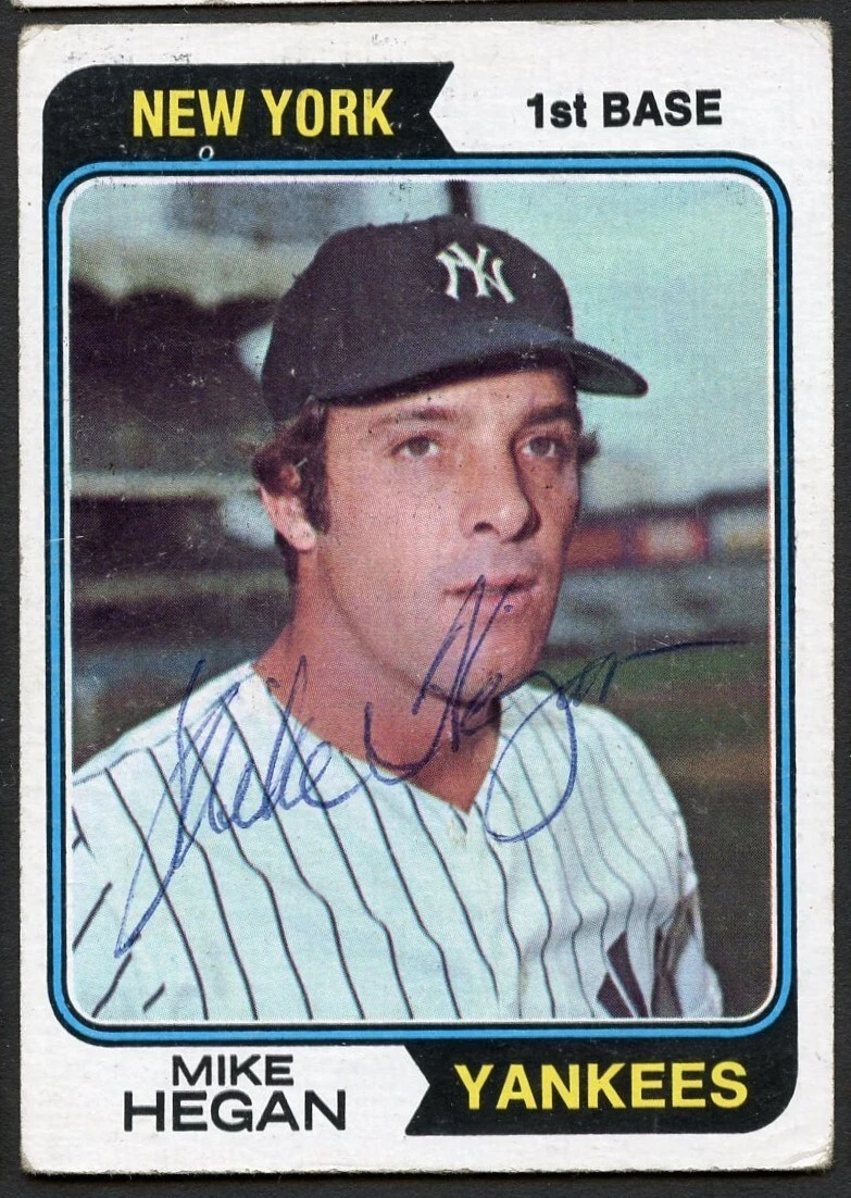 Mike Hegan #517 signed autograph auto 1974 Topps Baseball Trading Card