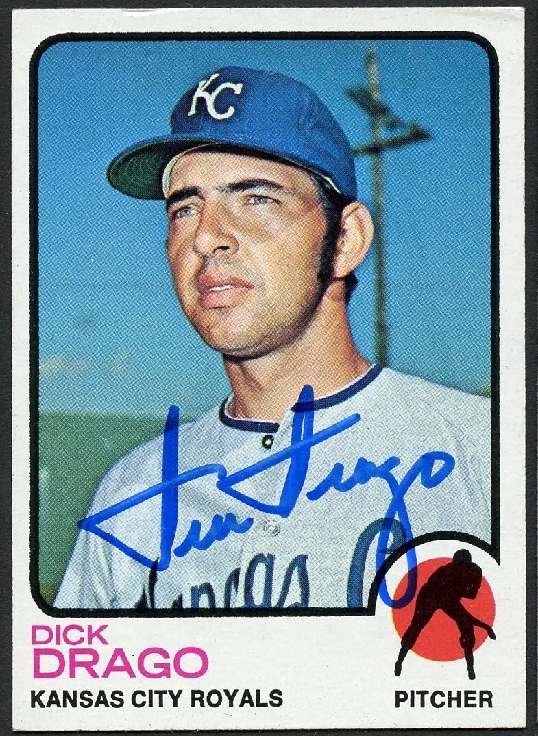 Dick Drago #392 signed autograph auto 1973 Topps Baseball Trading Card