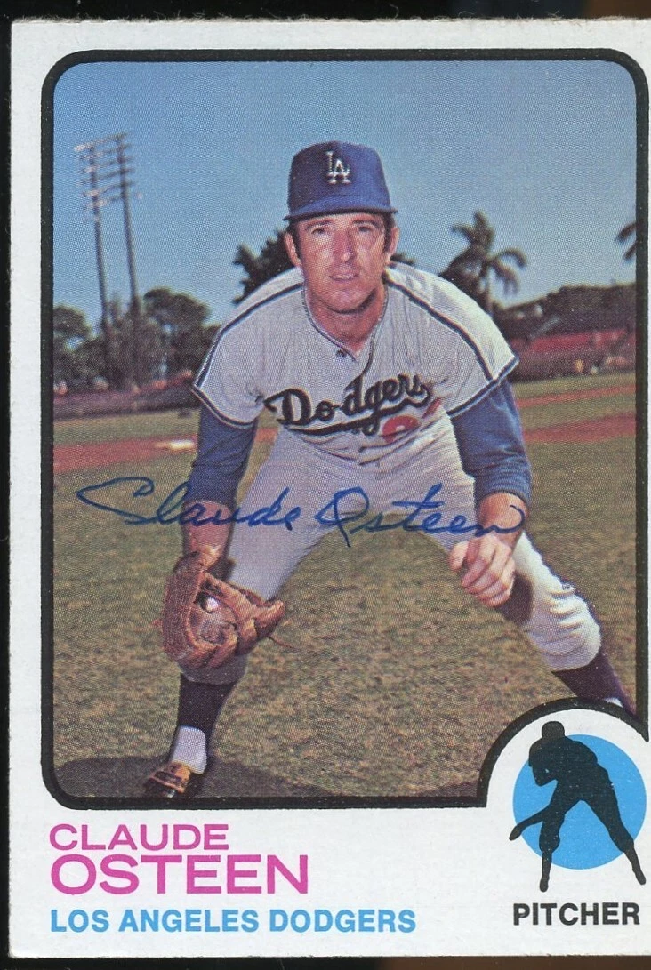 Claude Osteen #490 signed autograph auto 1973 Topps Baseball Trading Card