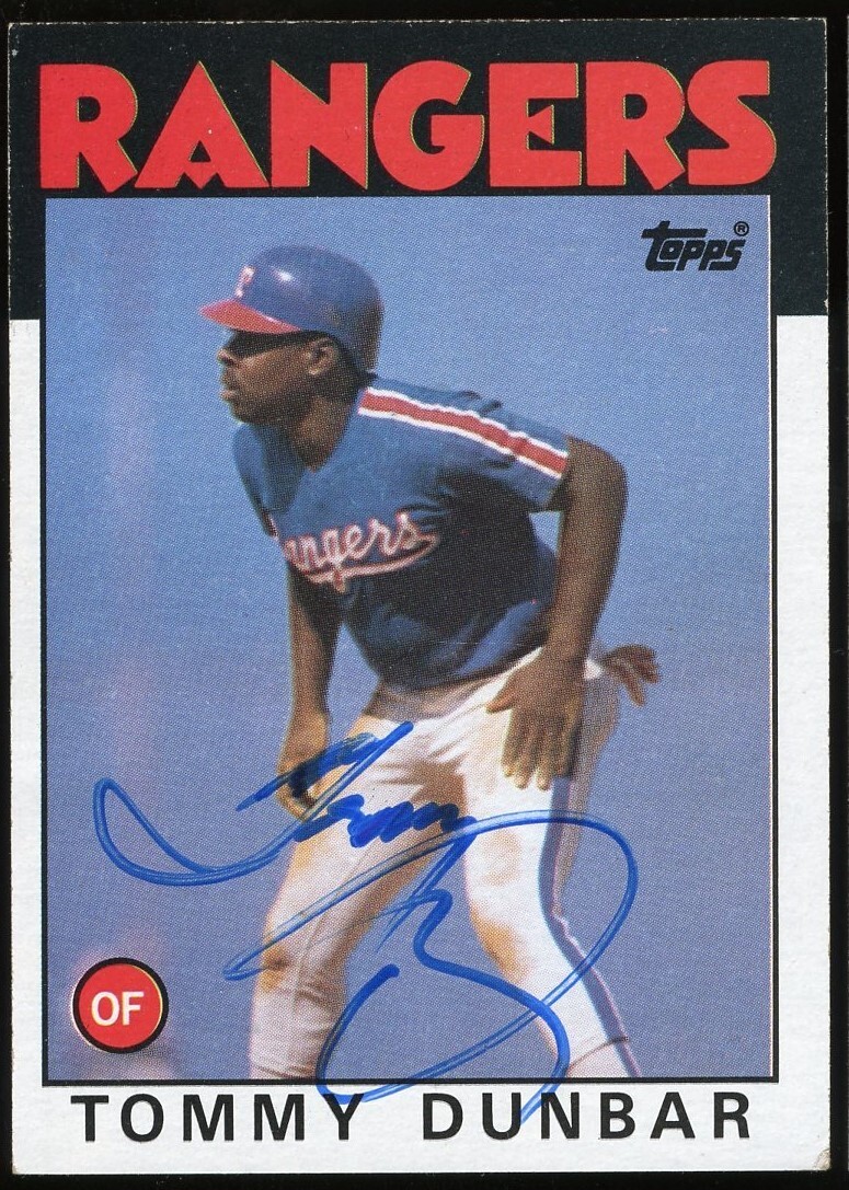 Tommy Dunbar #559 signed autograph auto 1986 Topps Baseball Trading Card