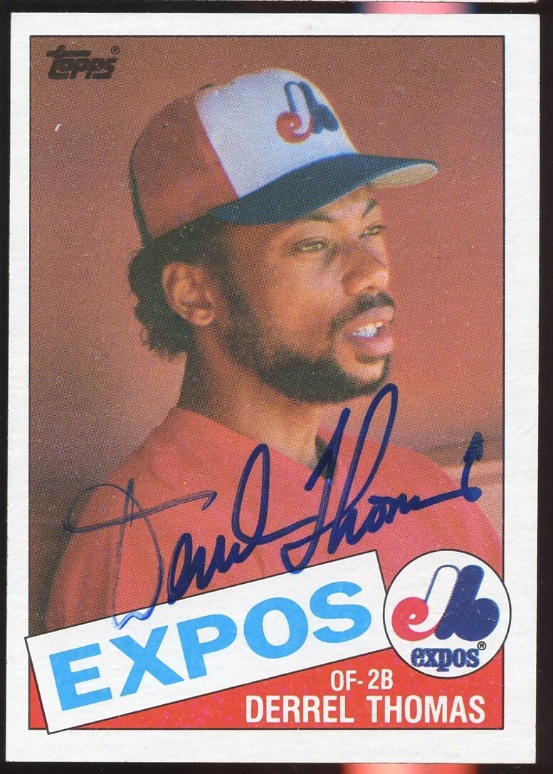 Derrel Thomas #448 signed autograph auto 1985 Topps Baseball Trading Card