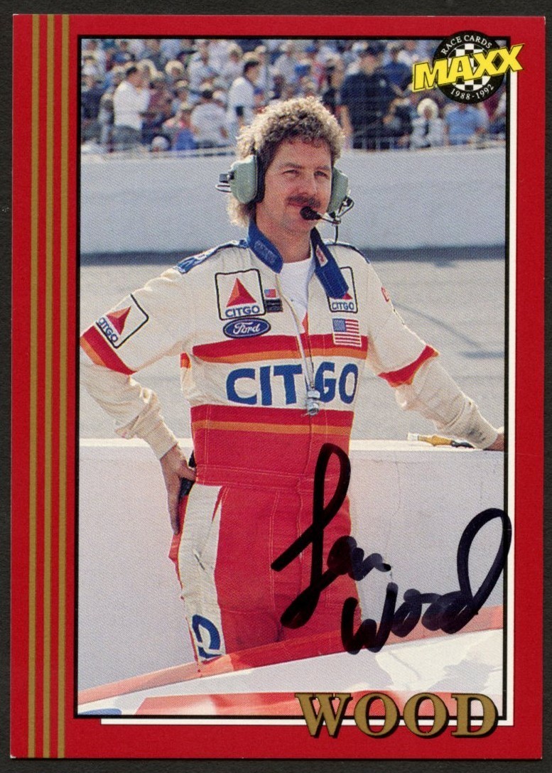 Len Wood #117 signed autograph auto 1992 Maxx NASCAR Racing Trading Card