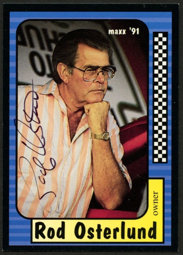Rod Osterlund #101 signed autograph auto 1991 Maxx NASCAR Racing Trading Card