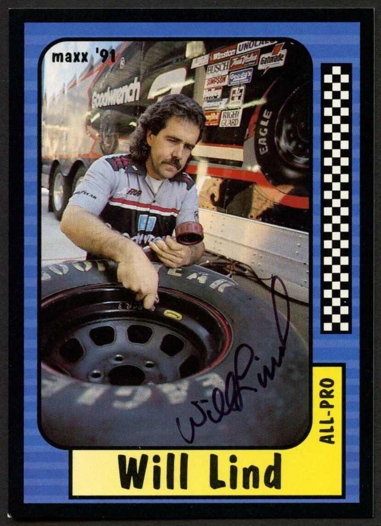 Will Lind #212 signed autograph auto 1991 Maxx NASCAR Racing Trading Card