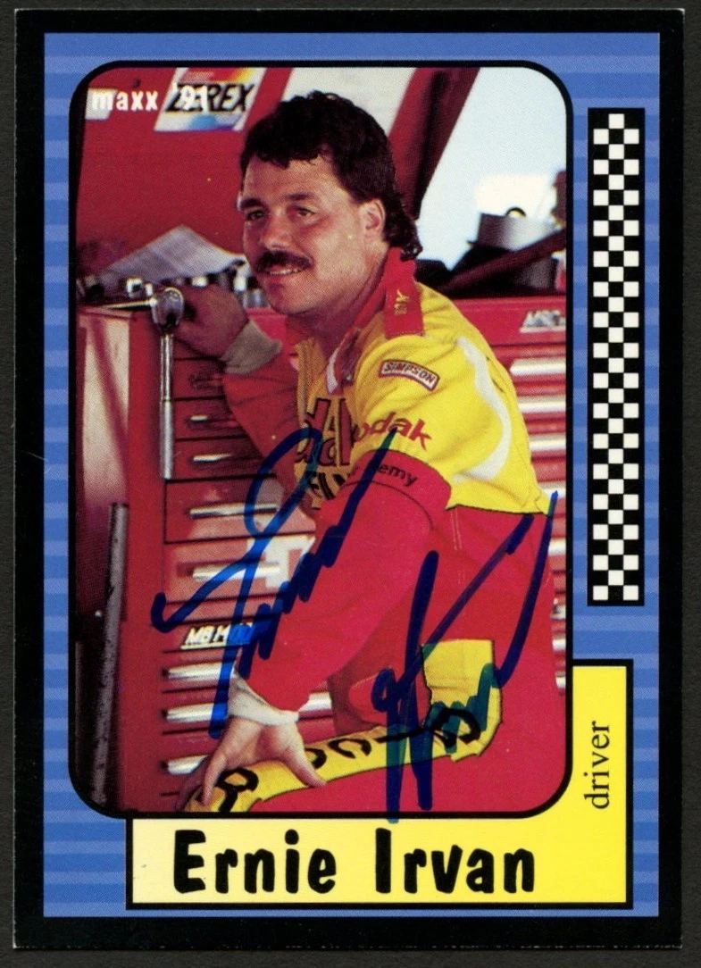 Ernie Irvan #4 signed autograph auto 1991 Maxx NASCAR Racing Trading Card