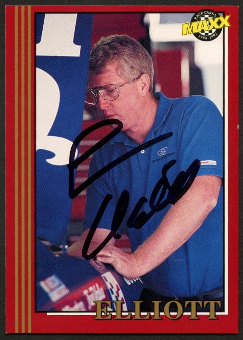 Ernie Elliott #158 signed autograph auto 1992 Maxx NASCAR Racing Trading Card