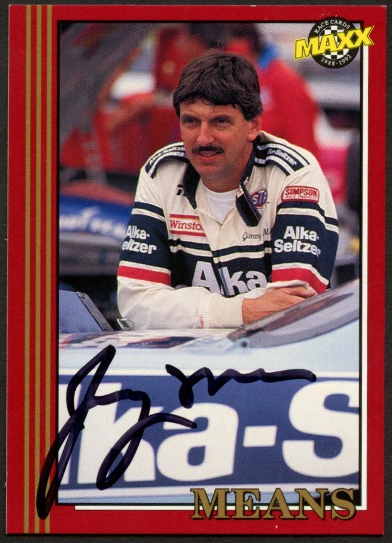 Jimmy Means #52 signed autograph auto 1992 Maxx NASCAR Racing Trading Card