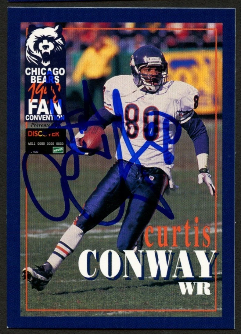 Curtis Conway #80 signed autograph auto 1998 Chicago Bears Fan Convention Card