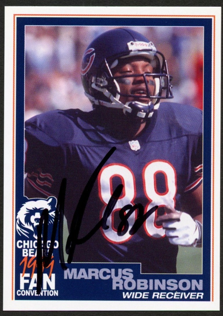 Marcus Robinson #88 signed autograph auto 1999 Chicago Bears Fan Convention Card