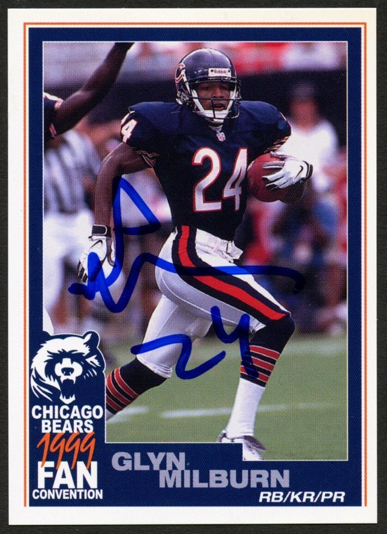 Glyn Milburn #24 signed autograph auto 1999 Chicago Bears Fan Convention Card