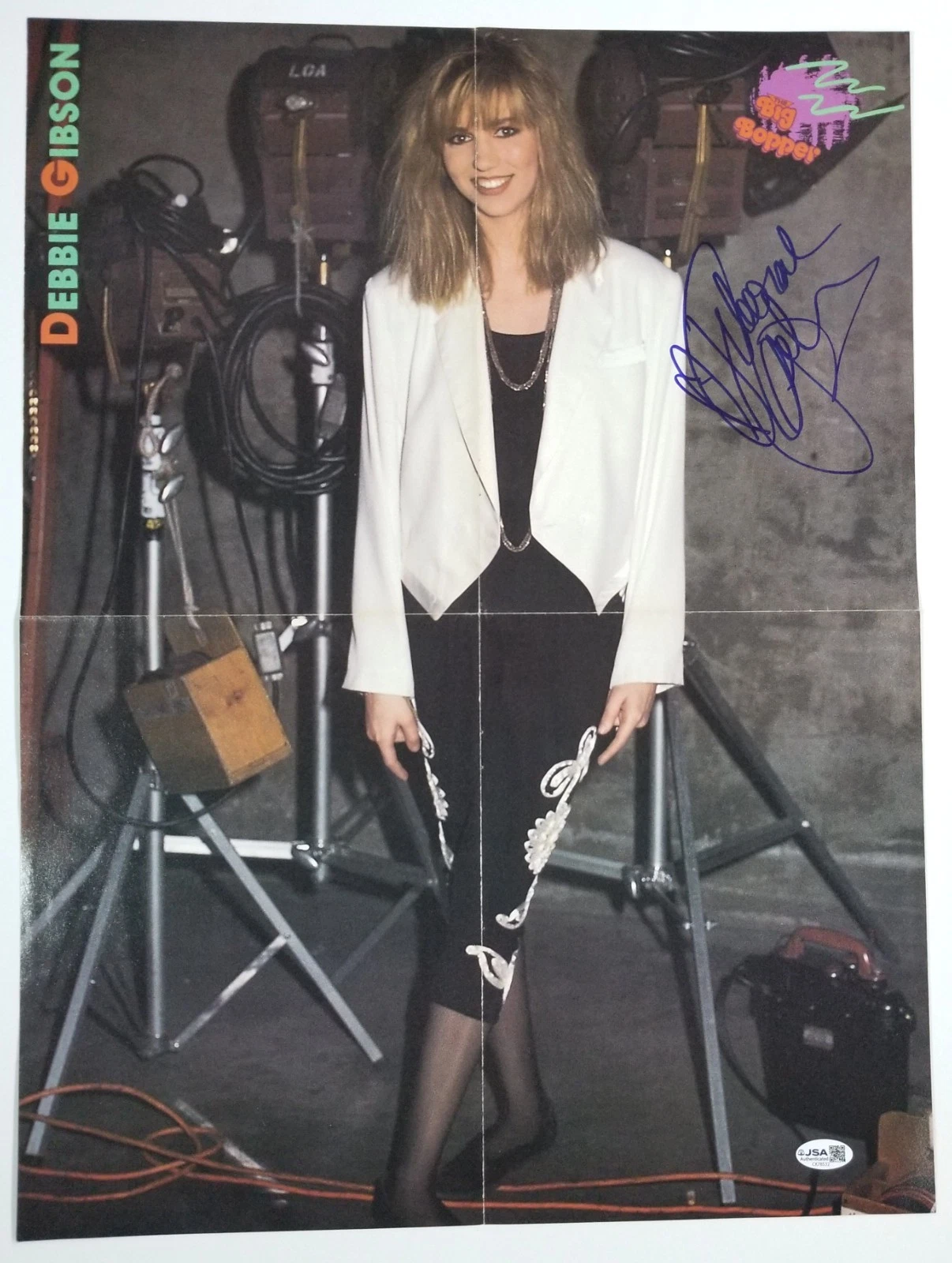 Debbie Gibson REAL hand SIGNED Mag Foldout Poster JSA COA Autographed as Deborah
