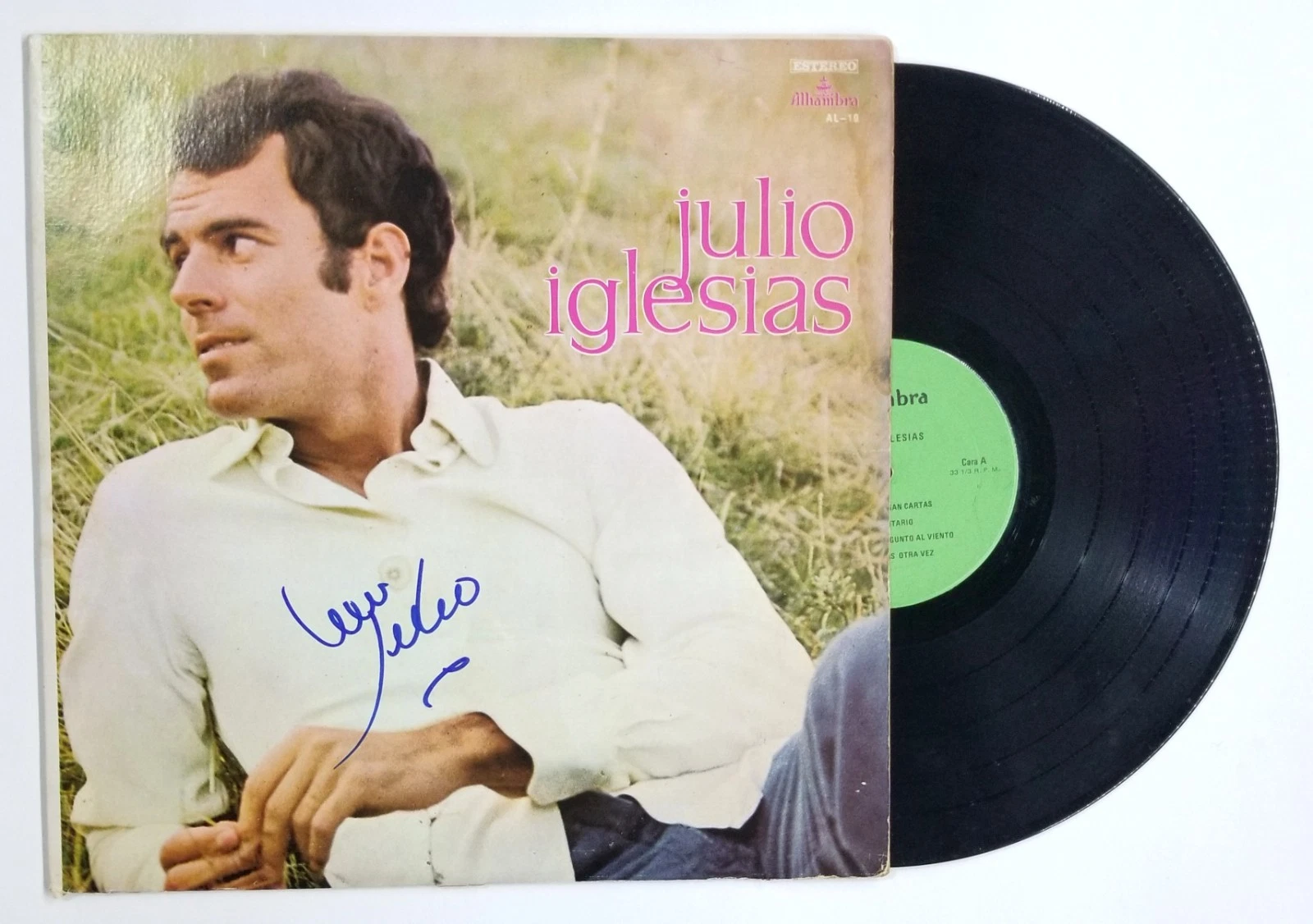 Julio Iglesias REAL hand SIGNED Por una mujer Vinyl Record JSA COA Autographed