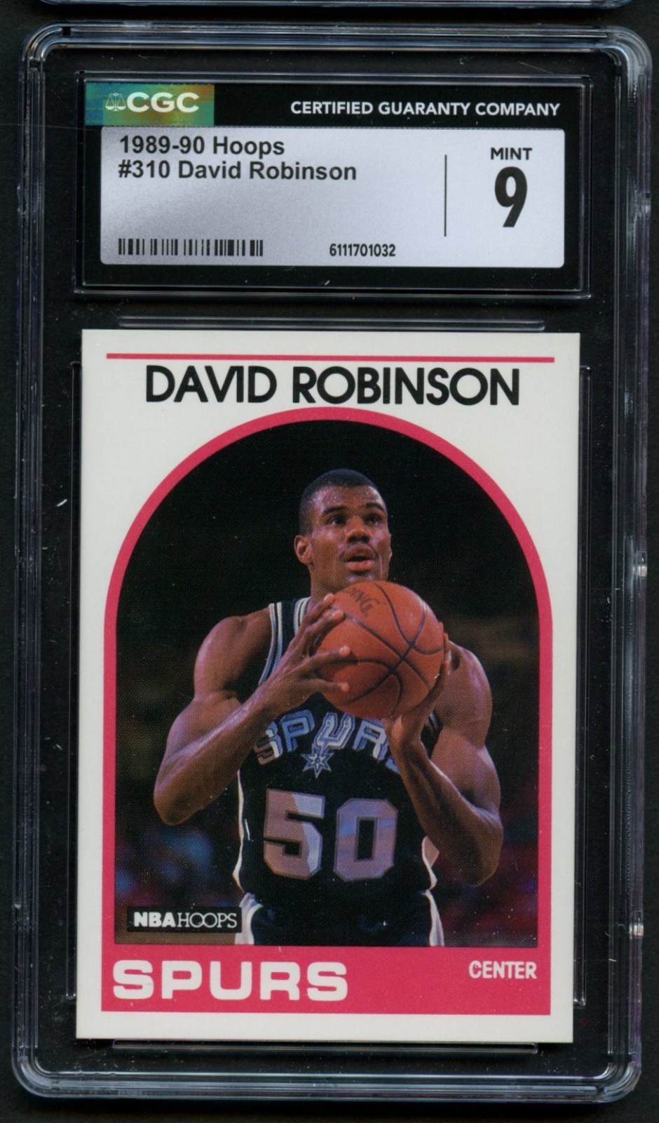 David Robinson #310 Hoops 1989-90 Basketball Trading Card CGC Mint 9