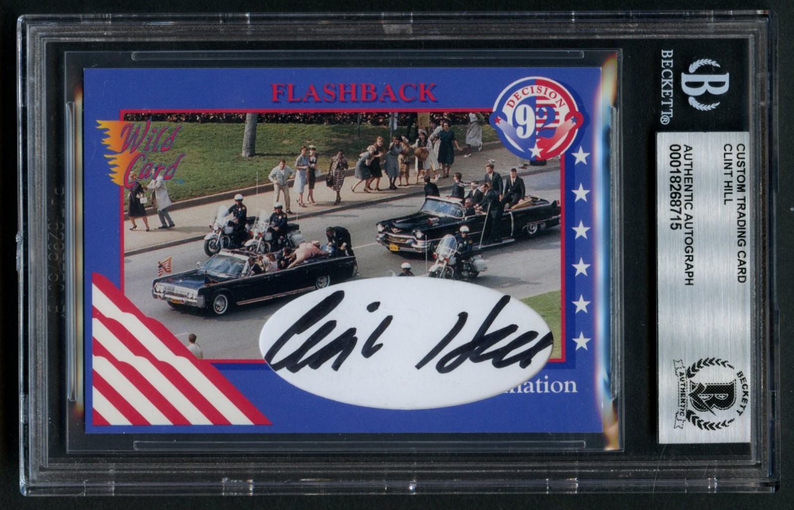 Clint Hill signed autograph Secret Service Agent JFK Custom Cut BAS Slabbed