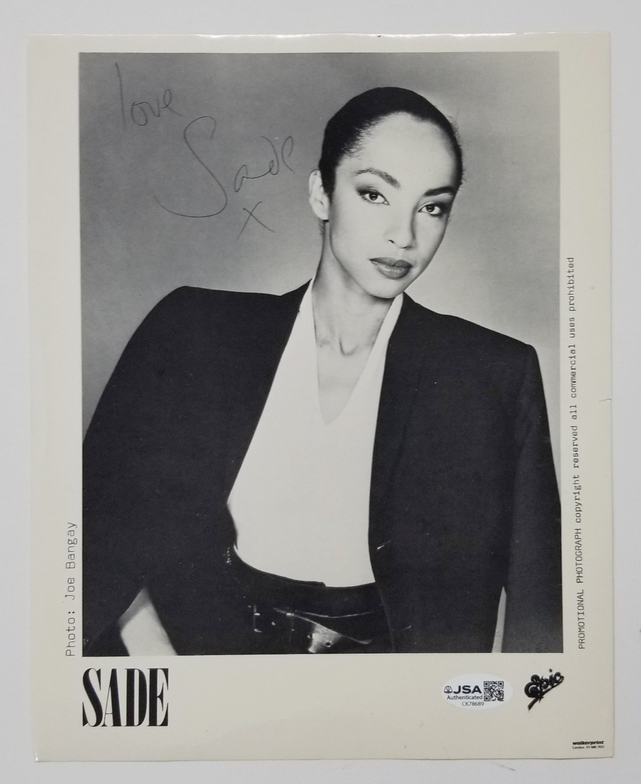Sade Adu singer REAL hand SIGNED Early Original Promo Photo #2 JSA COA Autograph