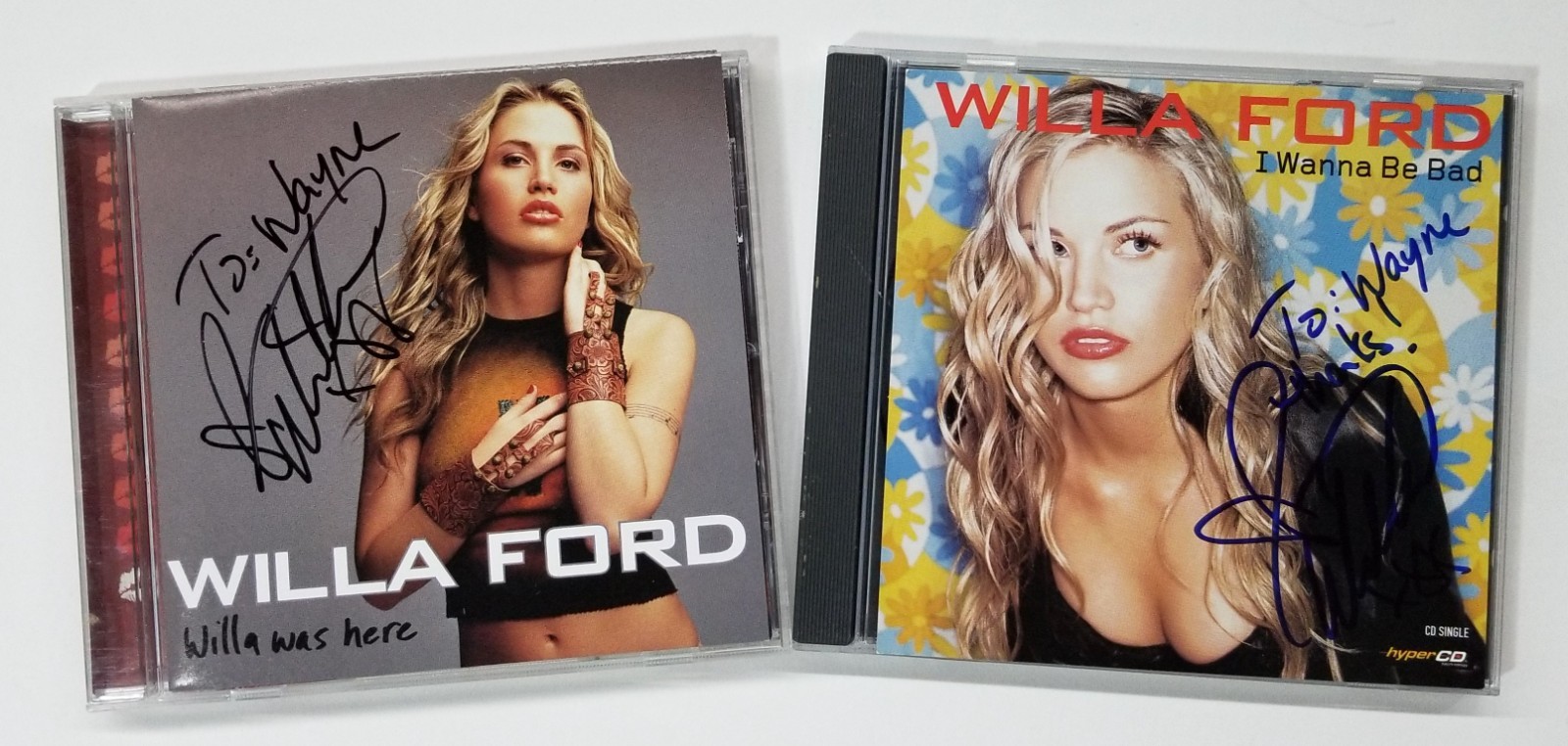 Willa Ford SIGNED I Wanna Be Bad & Willa Was Here CD Lot Set of 2 COA Autograph