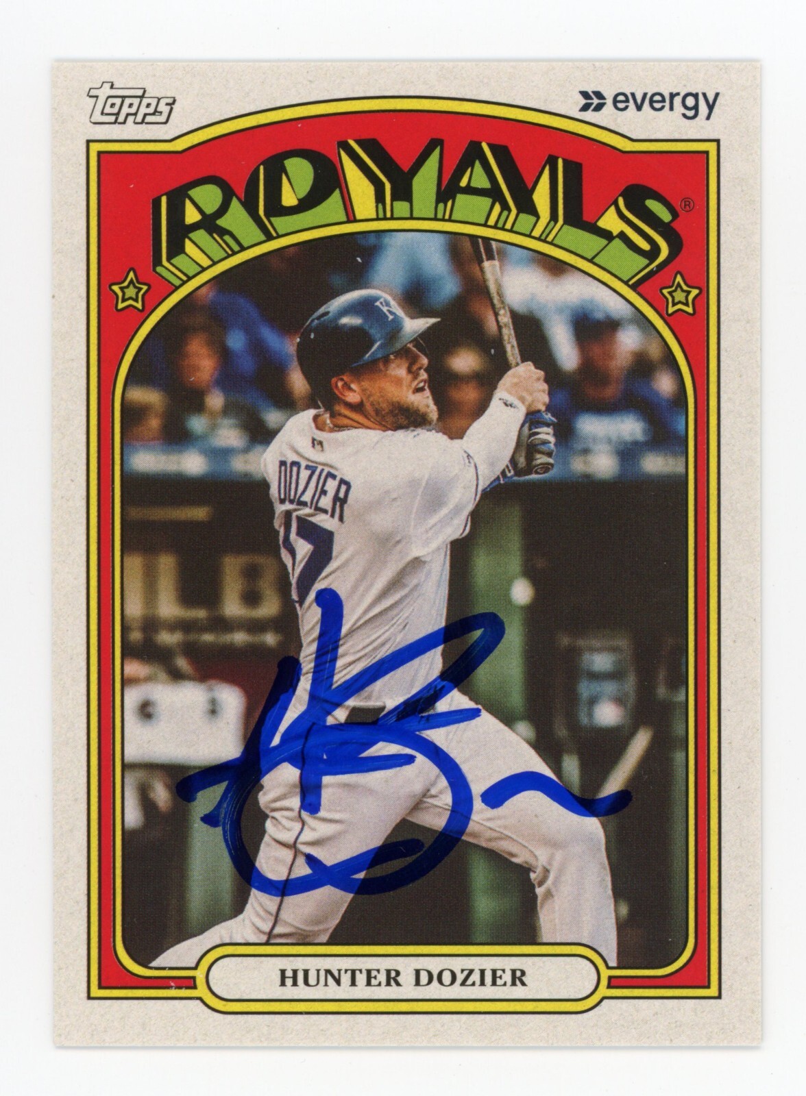 HUNTER DOZIER SIGNED 2020 TOPPS EVERGY SGA BASEBALL CARD AUTO KANSAS CITY ROYALS