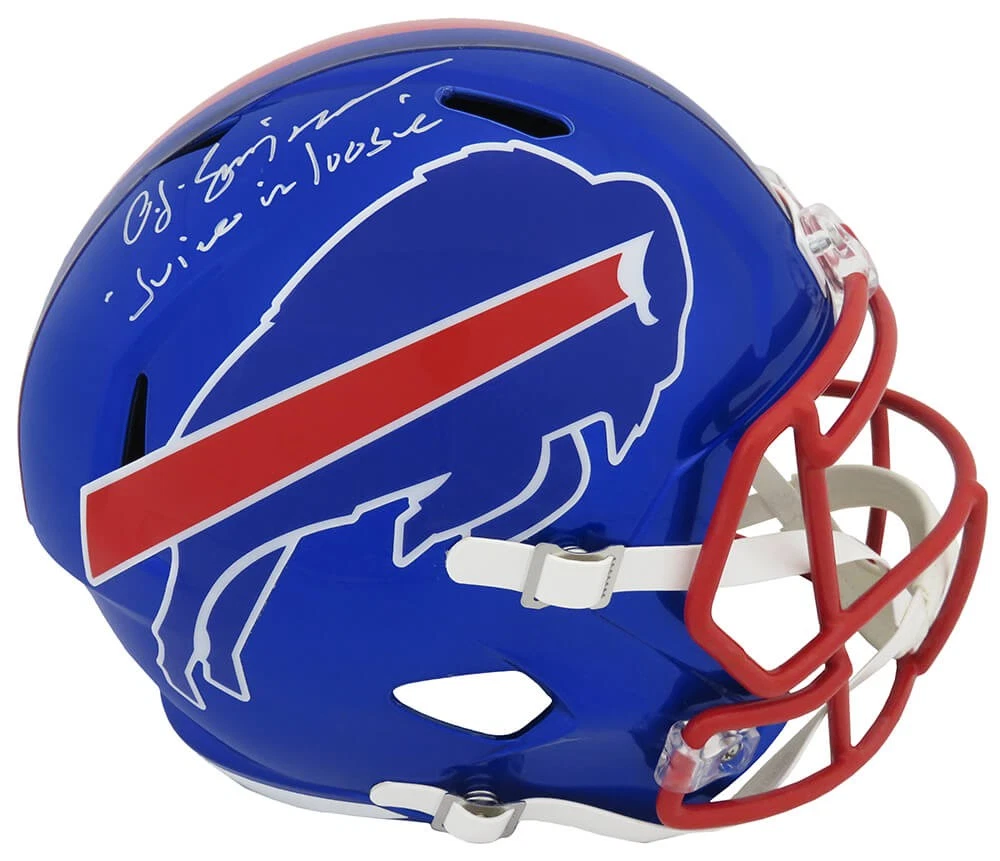 O.J. Simpson Signed Bills FLASH Riddell F/S Speed Replica Helmet w/Juice -SS COA
