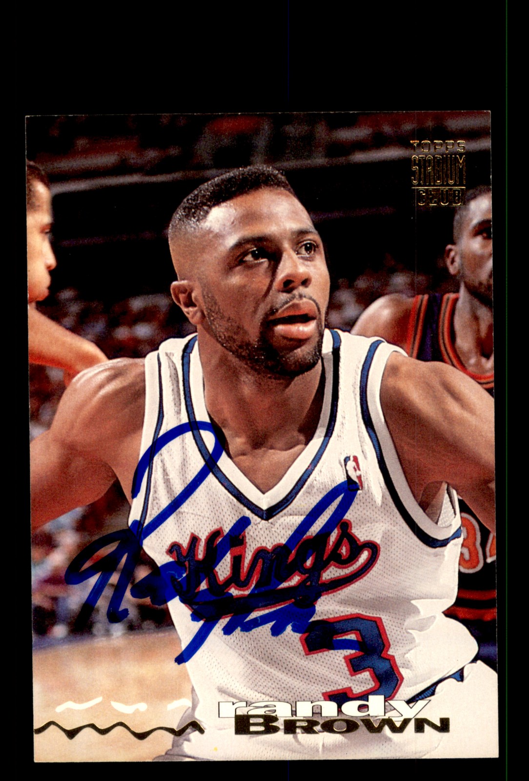 Signed Basketball Card Auto Randy Brown 1993-94 Topps Stadium Club #311 Kings
